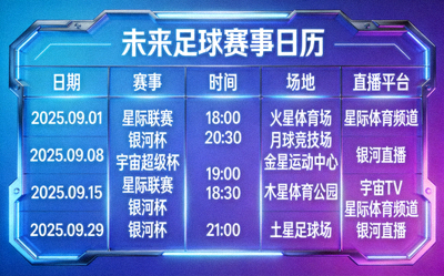 未来足球赛事日历与赛程安排表